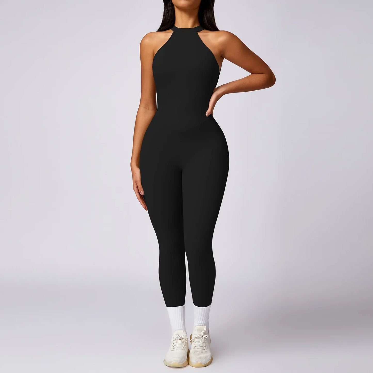 Custom Logo    One-piece Yoga Suit Women's  Sports Outdoor Running Quick Drying Bodysuit Sexy Jumpsuits for Women