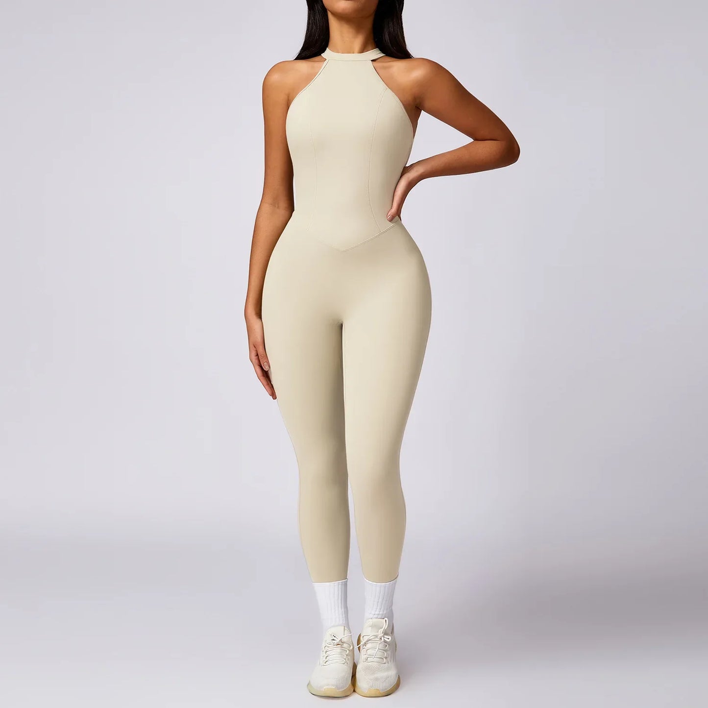 Custom Logo    One-piece Yoga Suit Women's  Sports Outdoor Running Quick Drying Bodysuit Sexy Jumpsuits for Women