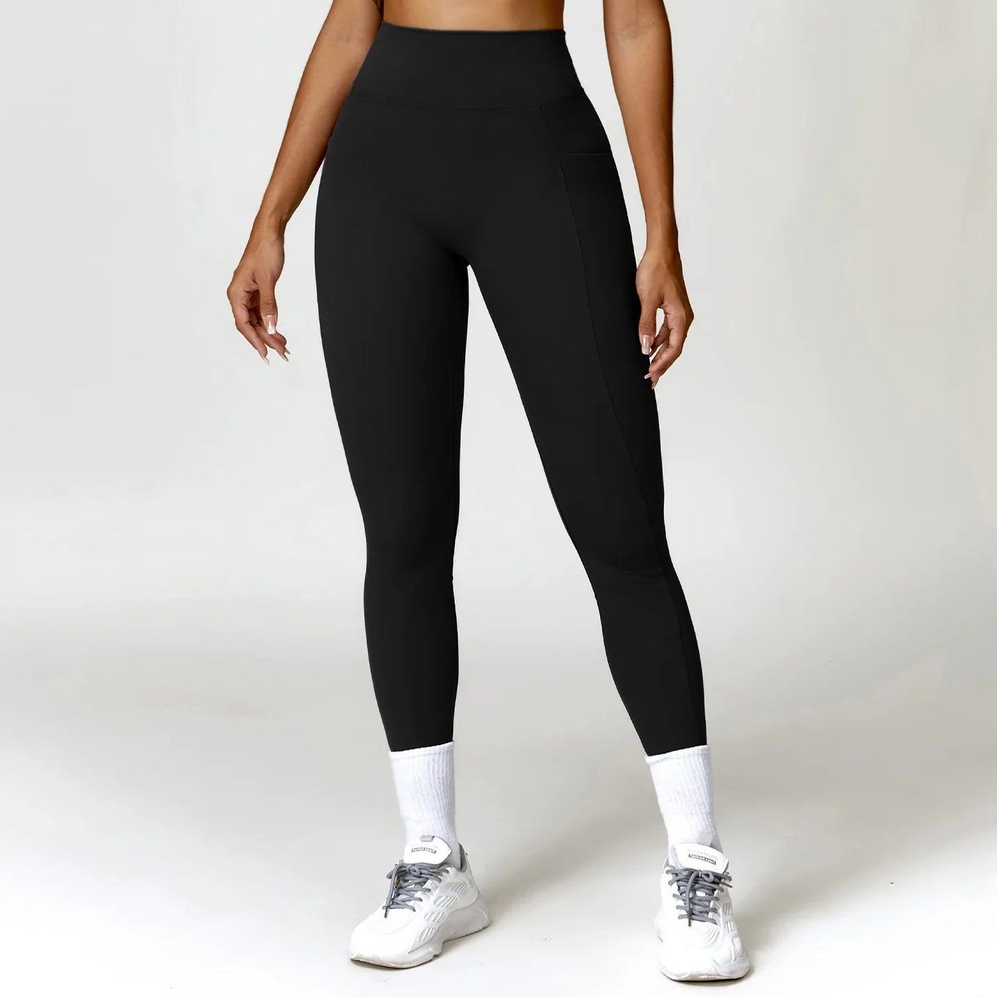 Custom Logo Sportswear Women High Waist Yoga Pants With Pocket Gym Workout Tight Fitness Clothings V Cut Yoga Leggings