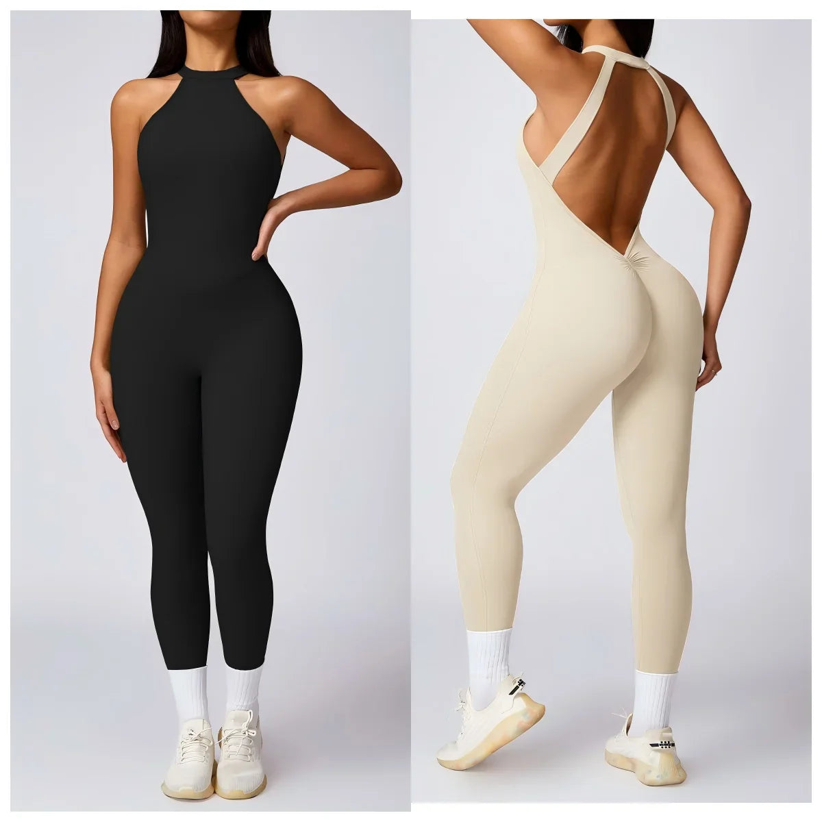 Custom Logo    One-piece Yoga Suit Women's  Sports Outdoor Running Quick Drying Bodysuit Sexy Jumpsuits for Women